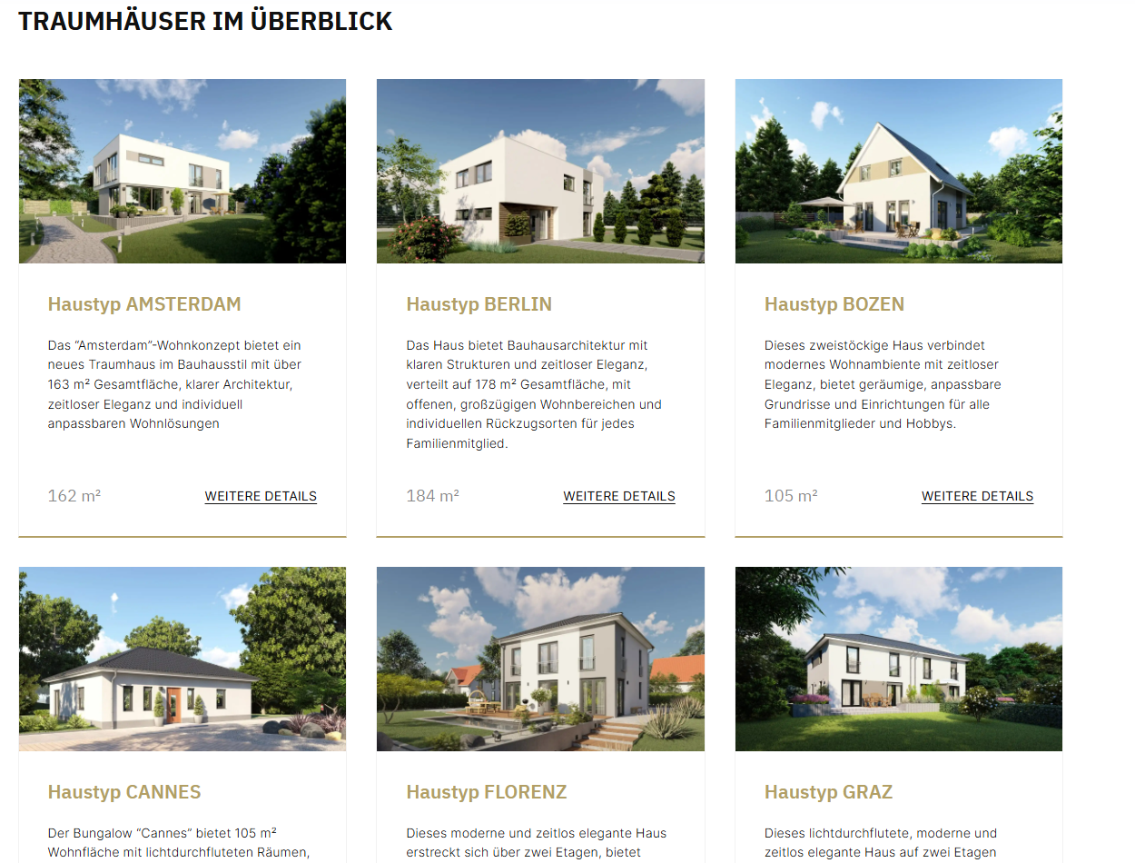 ImmoQuartier22 Übersicht Architektenhaus-Typen